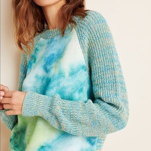 Anthropologie Watercolor Tie Dye Knit Sweater NWOT M